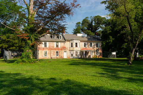 Fieldsboro, New Jersey - United States - July 10th, 2026: Exterior of the historic White Hill Mansion, built in 1722 by Robert Field, in Fieldsboro, New Jersey, USA. *FOR EDITORIAL USE ONLY