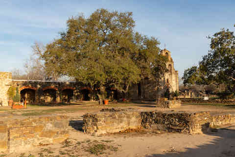 Mission Espada, founded in 1731, at the San Antonio Missions National Park in San Antonio, Texas, USA.