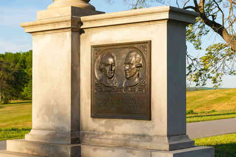 King of Prussia, Pennsylvania - United States - May 1st, 2026: The Pennsylvania Columns at Valley Forge National Historical Park in Pennsylvania, USA.