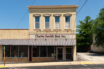 Downtown building and storefront in Watertown, Wisconsin, USA.