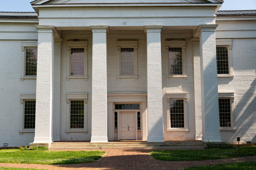 Exterior of the historic Vandalia Statehouse, Illinois capitol from 1836 to 1839, in Vandalia, Illinois, USA.
