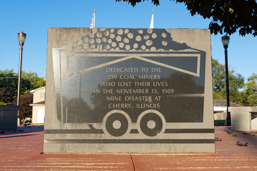 The Cherry Miner's Memorial for the Cherry Mine Disaster in 1909.