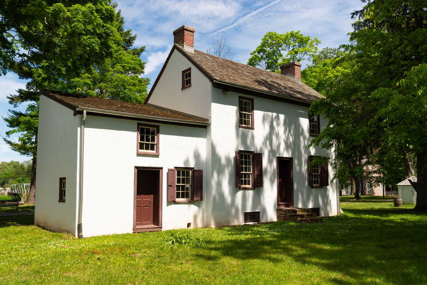 The Frye House, built in 1828, at Washington Crossing State Park in Washington Crossing, Pennsylvania, USA.