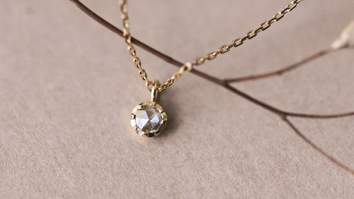 18ct Yellow Gold 3mm Rose-Cut Diamond Necklace