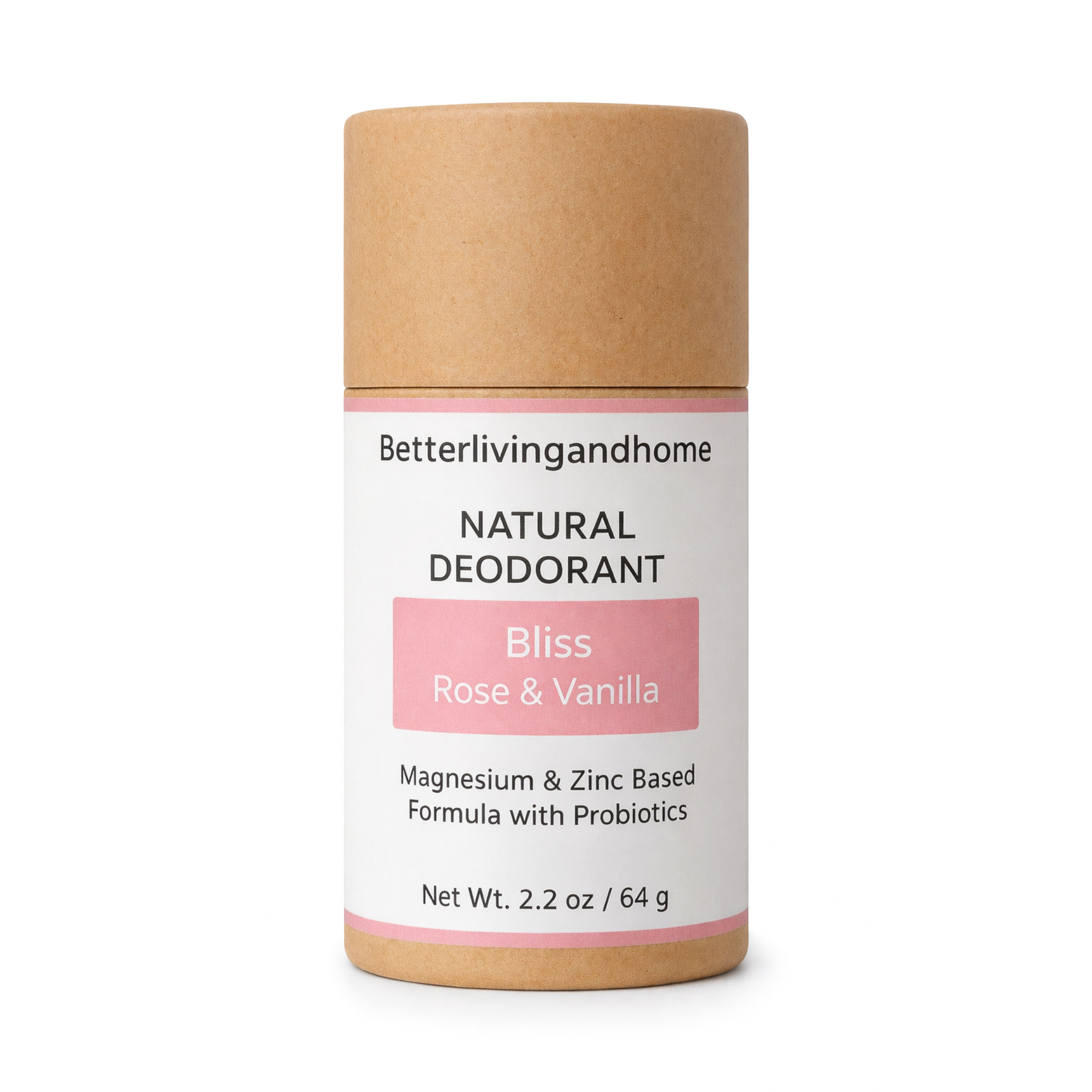 Bliss - Rose & Vanilla | Natural Deodorant | 64g Stick