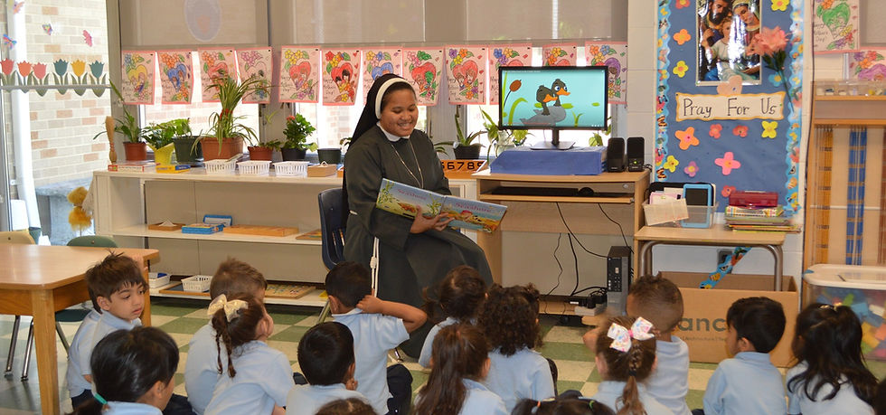 Students participating in STEM class at St. Elizabeth School