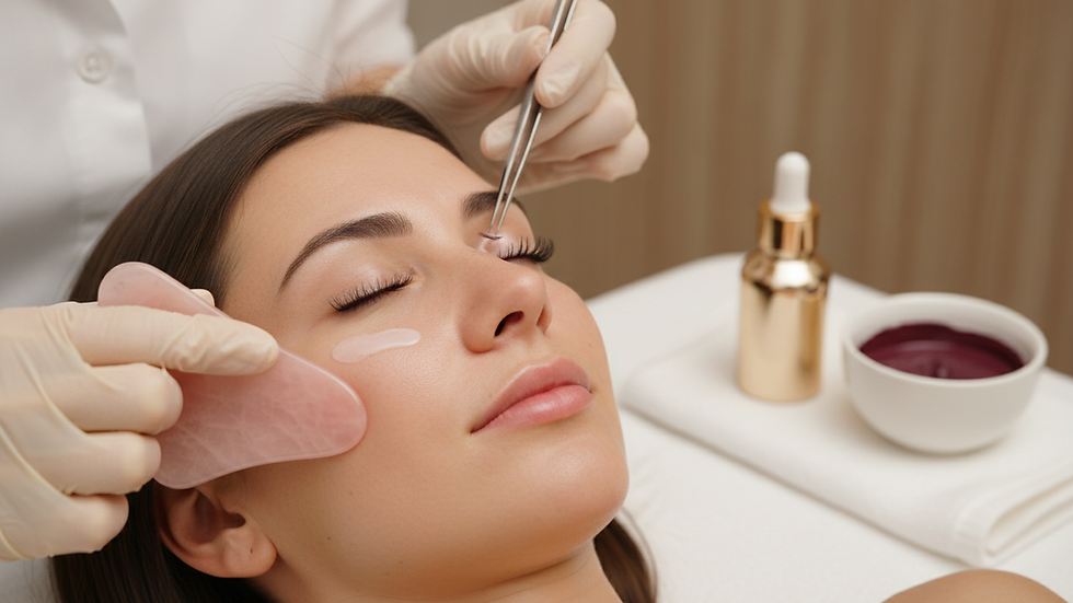 Close-up view of a serene facial treatment in progress
