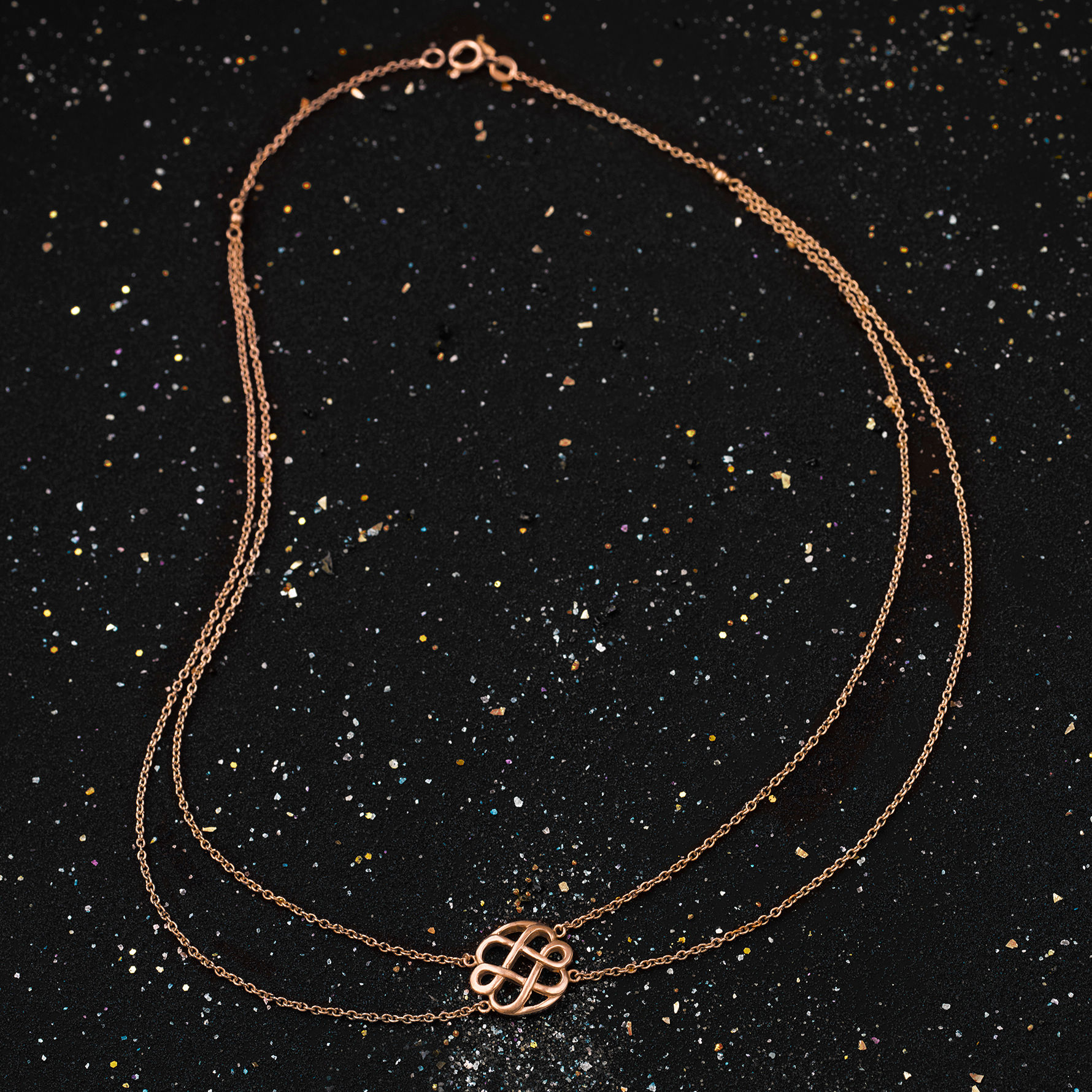 COLLIER LOVE FLOWER INFINIE - OR ROSE