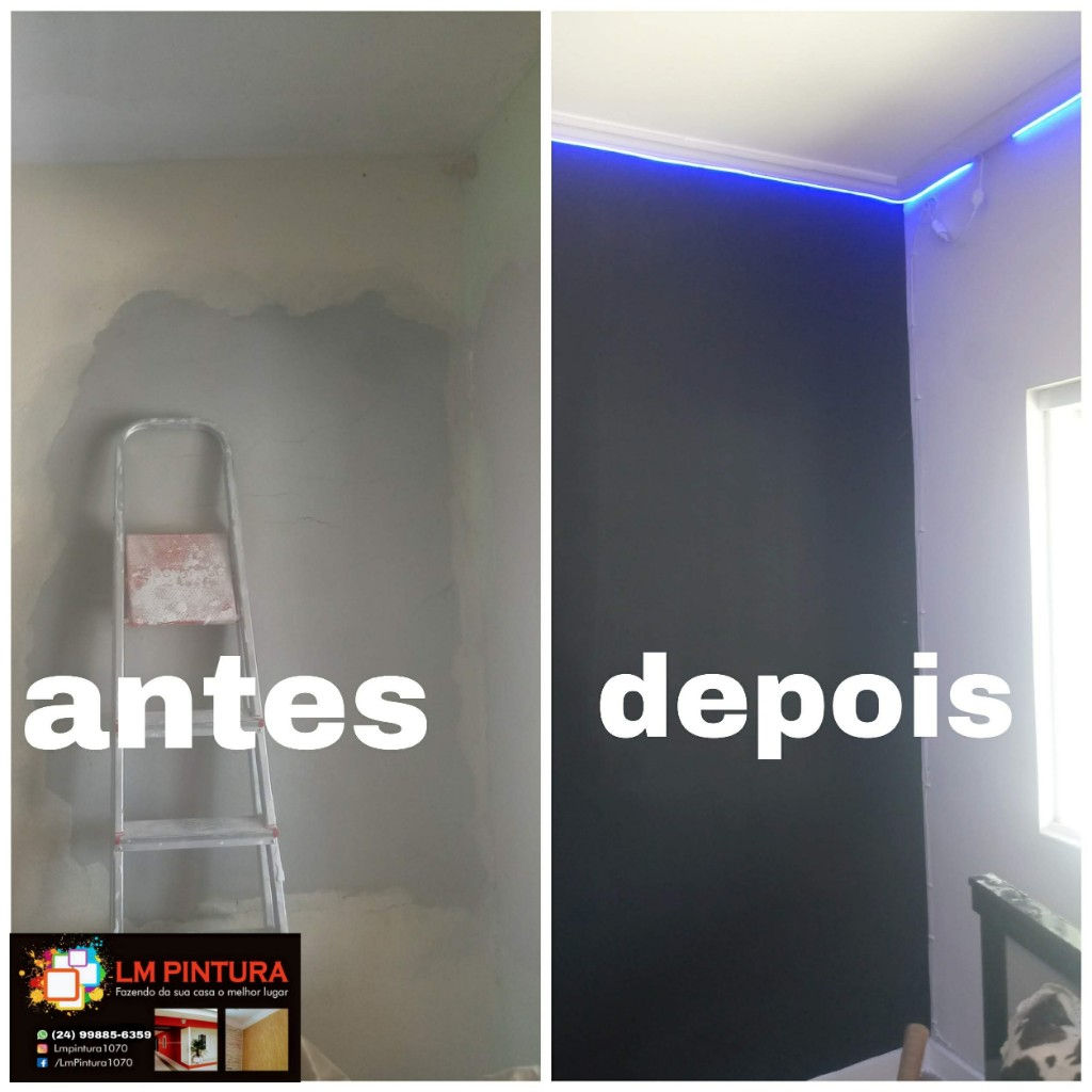 Repintura de paredes e tetos de alvenaria