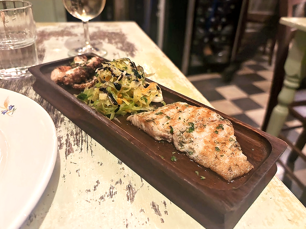 Awrat and octopus, simply cooked because the product doesn’t need help.