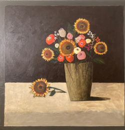 Bouquet of Sunflowers on Table
