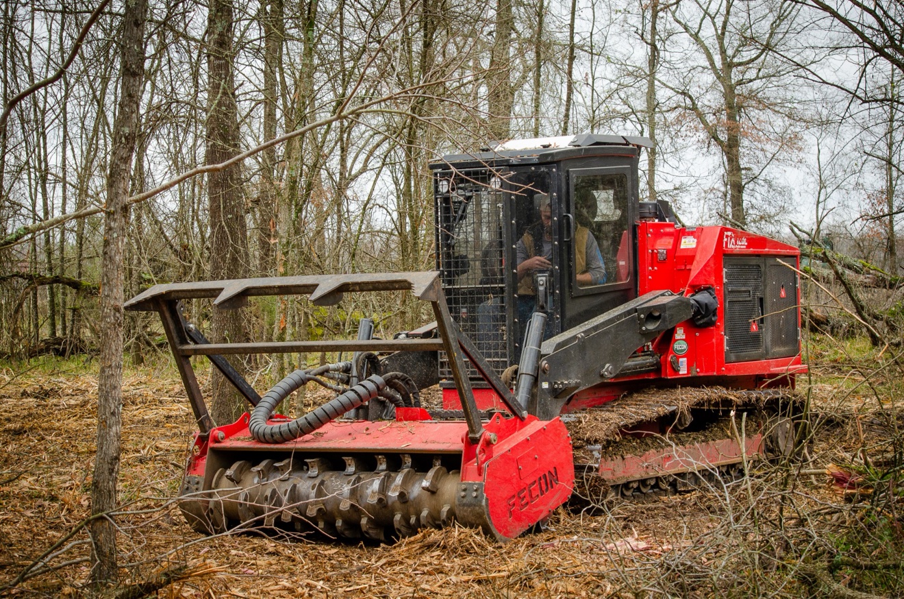 Forestry mulcher clearing brush near Sulphur Springs, TX