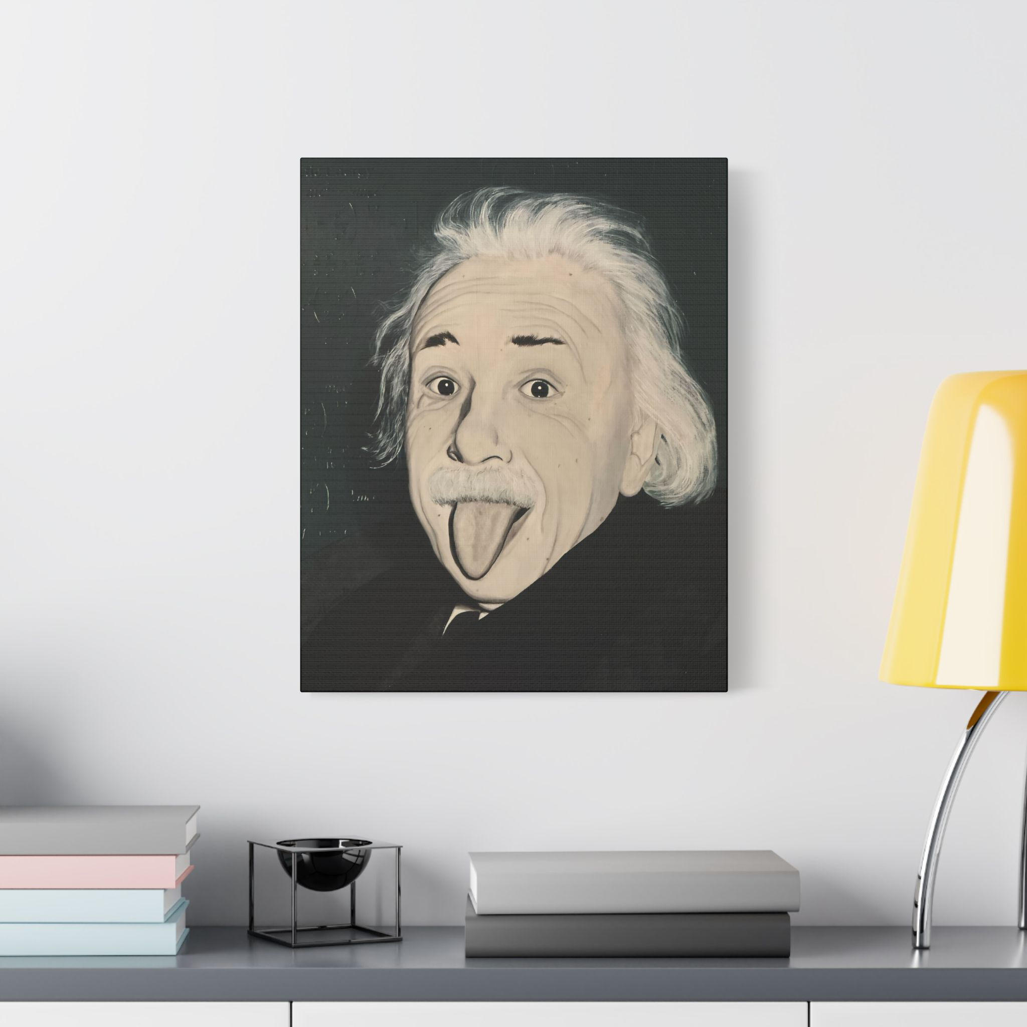 Whimsical Canvas Art Print, Einstein Stretched Artwork