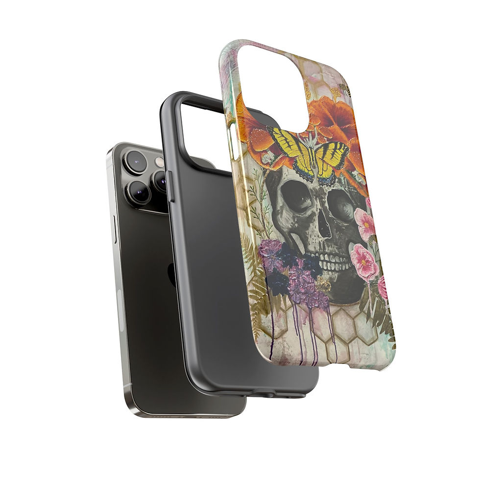 Thumbnail: Artistic Phone Case with Floral Skull