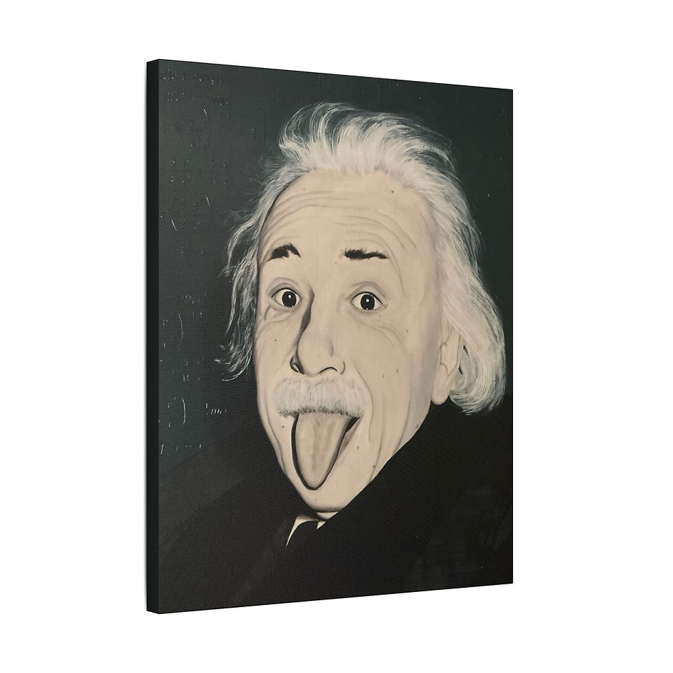 Thumbnail: Whimsical Canvas Art Print, Einstein Stretched Artwork