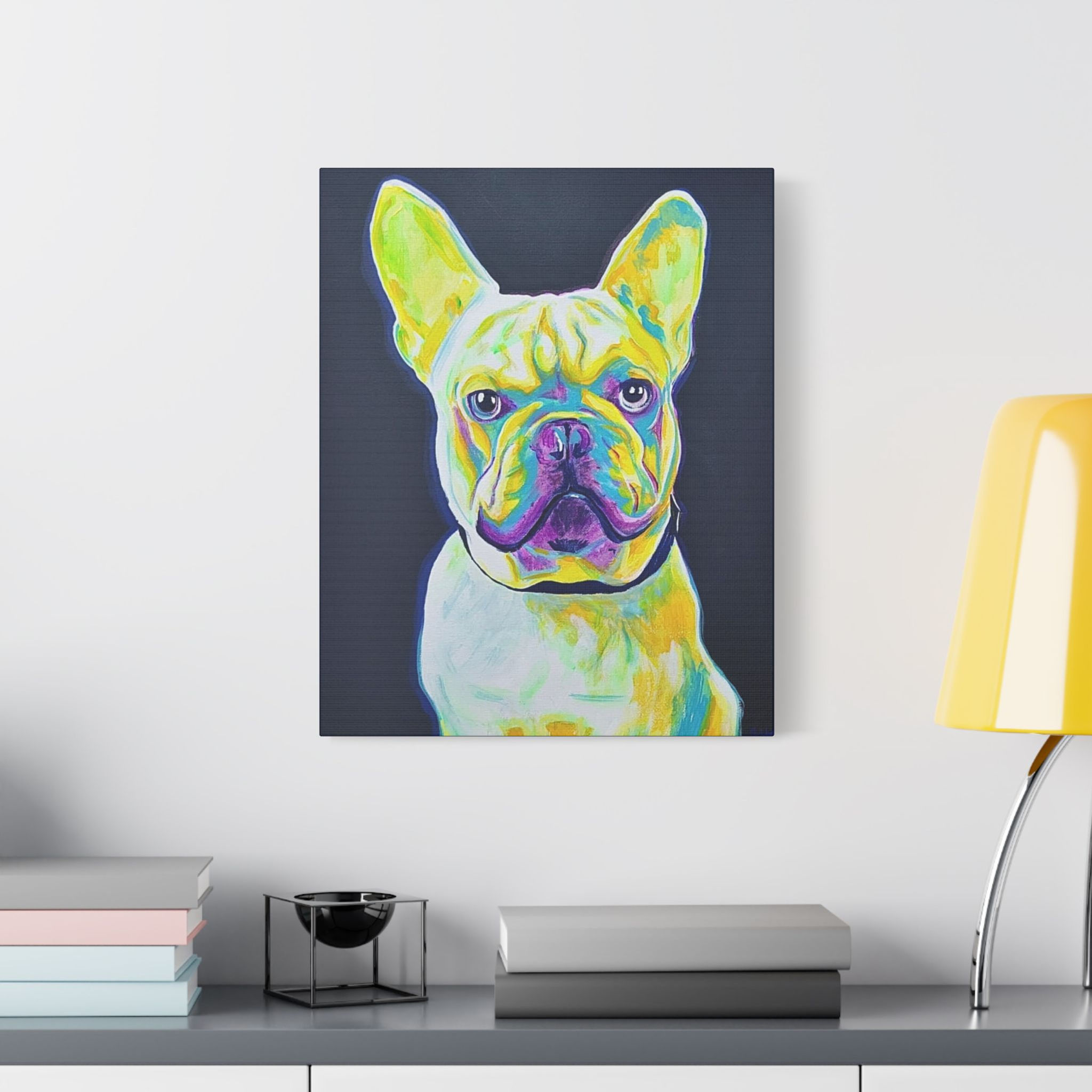 Vibrant French Bulldog Canvas Art a % will be donated