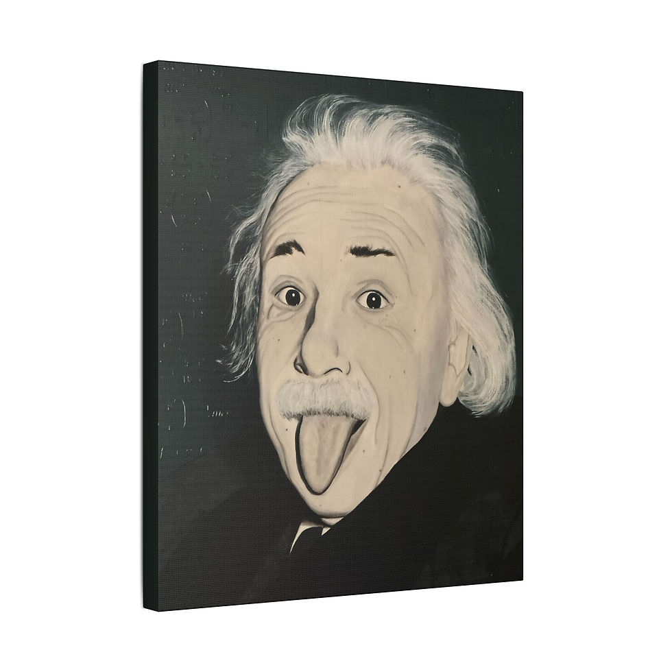 Thumbnail: Whimsical Canvas Art Print, Einstein Stretched Artwork