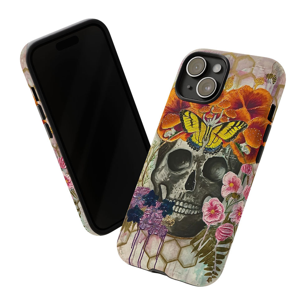 Thumbnail: Artistic Phone Case with Floral Skull