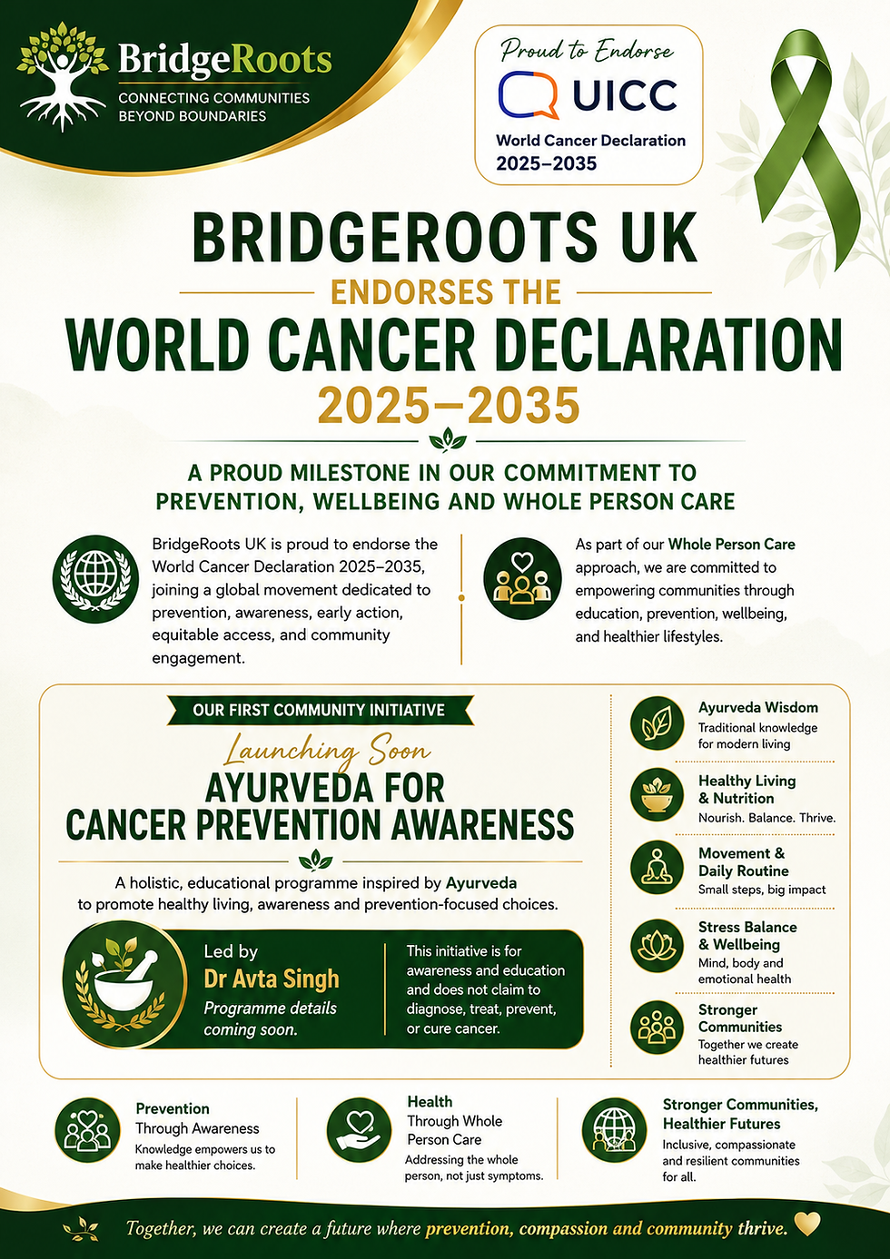 BridgeRoots UK Endorses the World Cancer Declaration 2025–2035