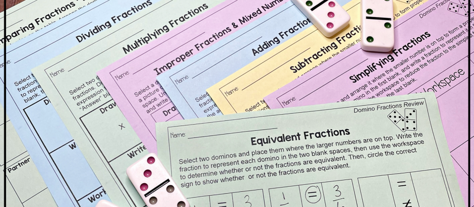 Fraction Math Centers: Review With Dominoes