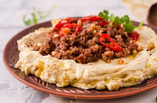 Hummus con carne (Ing para 3 a 4 porciones)