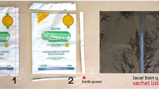 ¡Recolección de sachets de leche!
