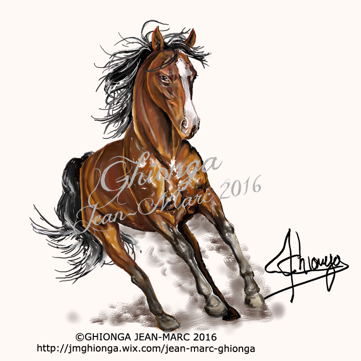 GHIONGA cheval-au-galop