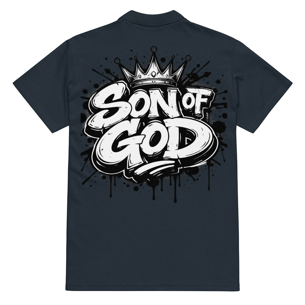 Thumbnail: Son Of God - Black white - Polo Shirt