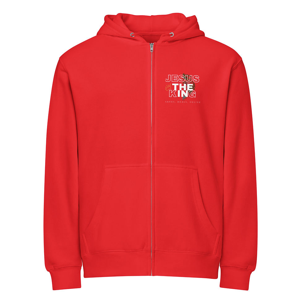 Thumbnail: Jesus The King - Premium full zip hoodie