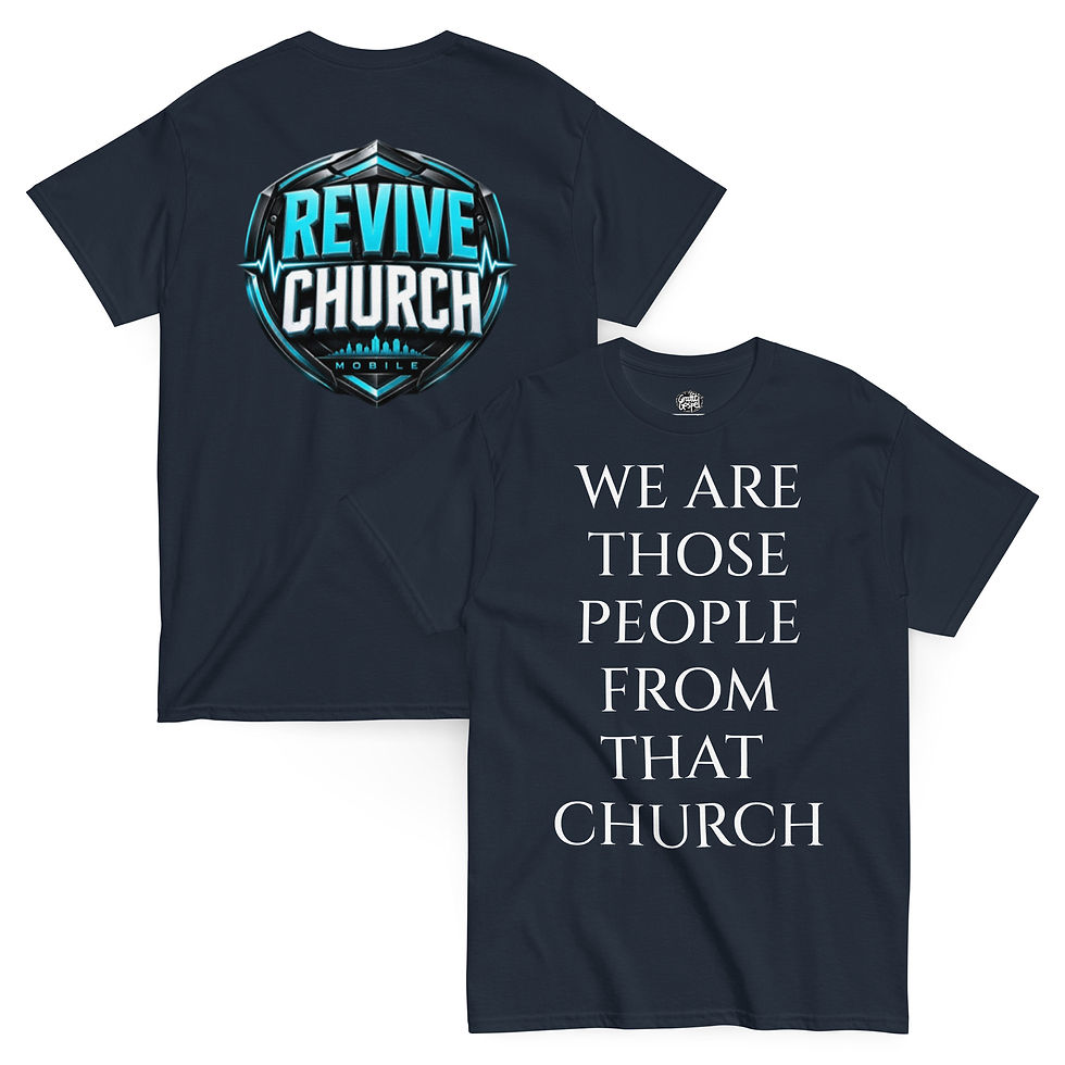 Thumbnail: Those people that church Revive logo blue classic tee