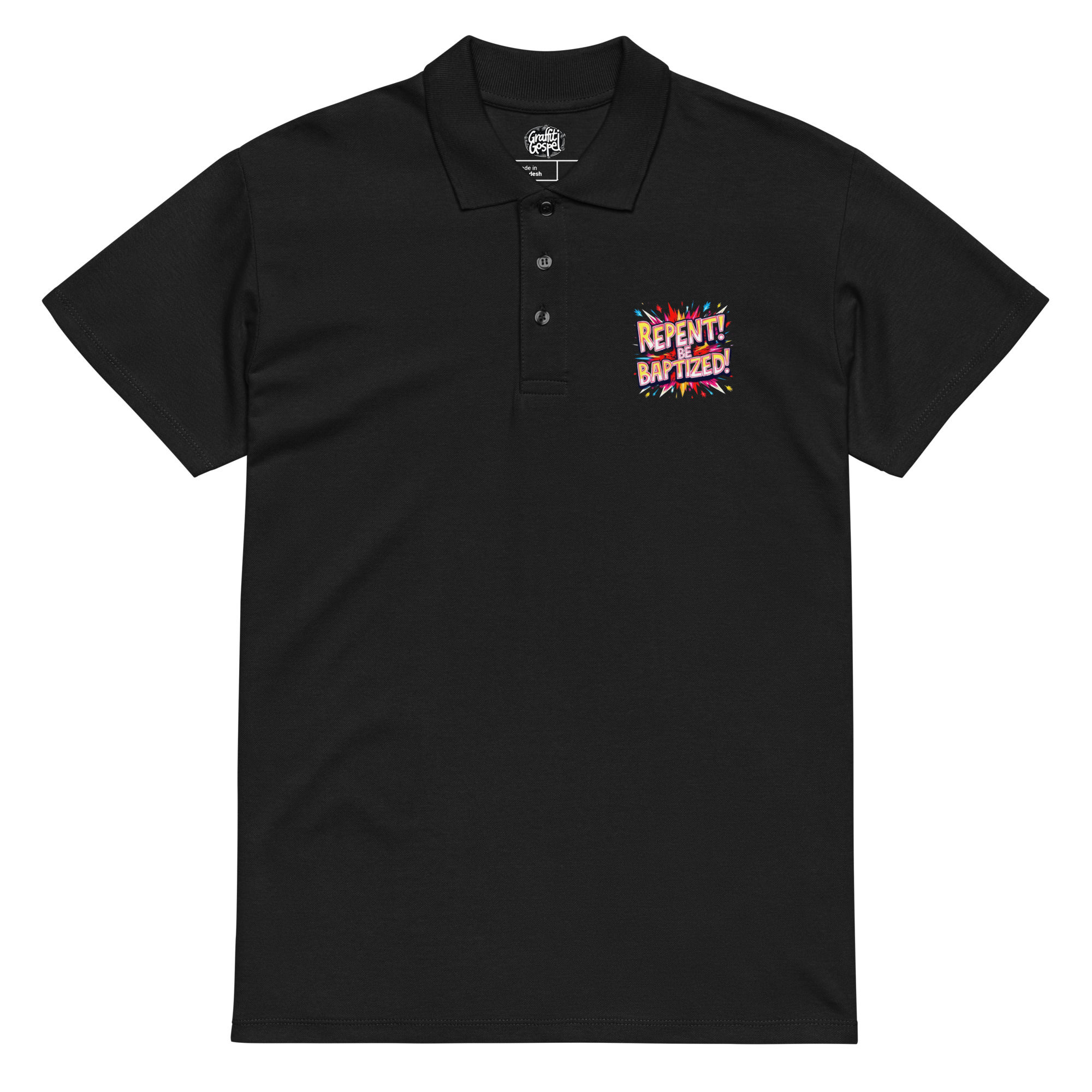 Repent & Be Baptized- Premium pique polo shirt