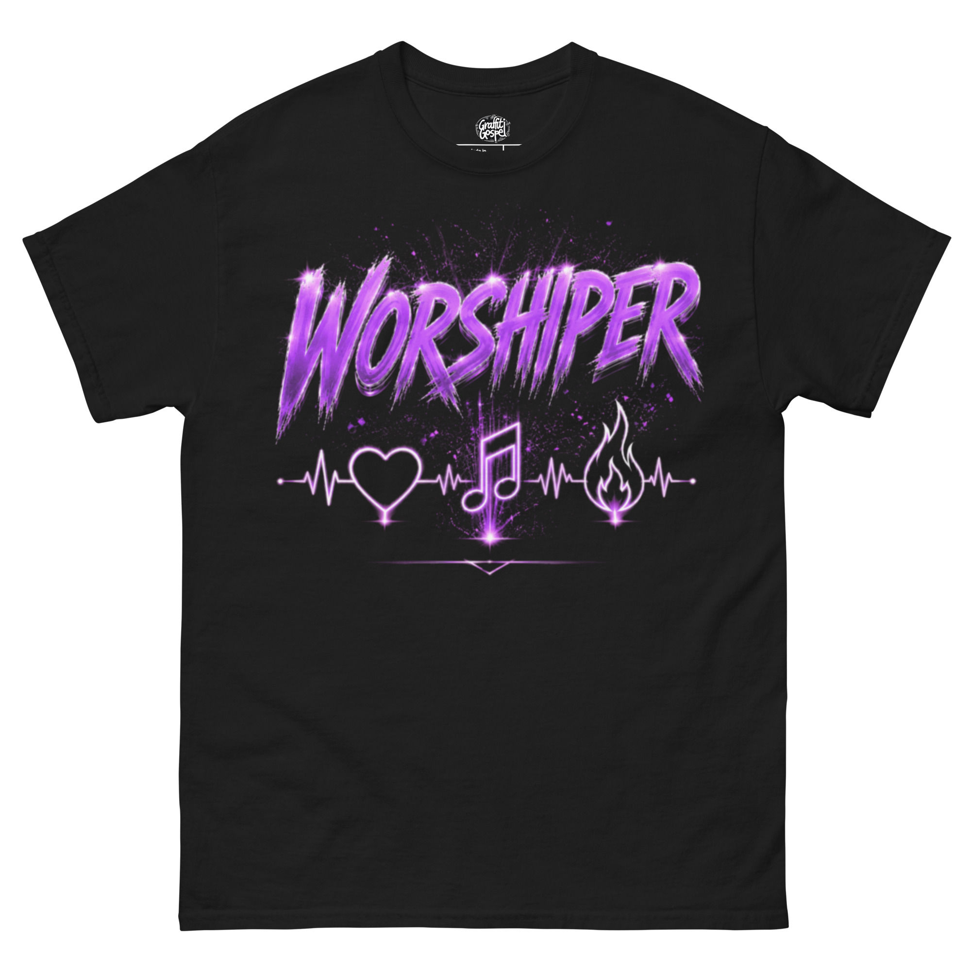 Worshiper Heart, Note, Flame Unisex classic tee
