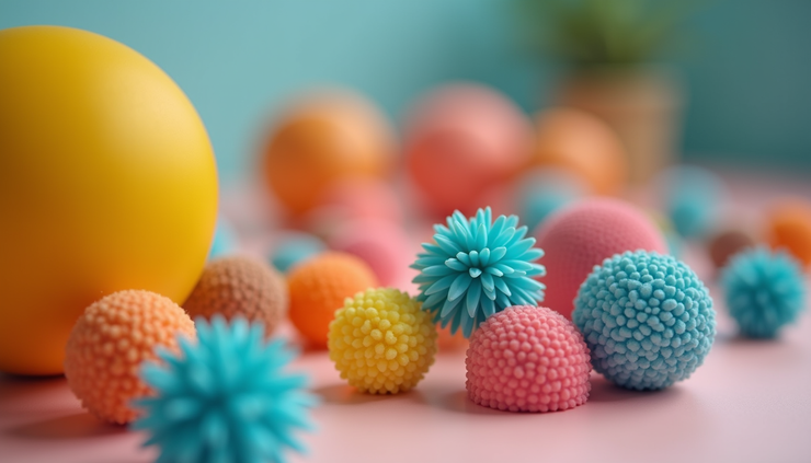 Close-up view of sensory tools used in occupational therapy to support emotional regulation