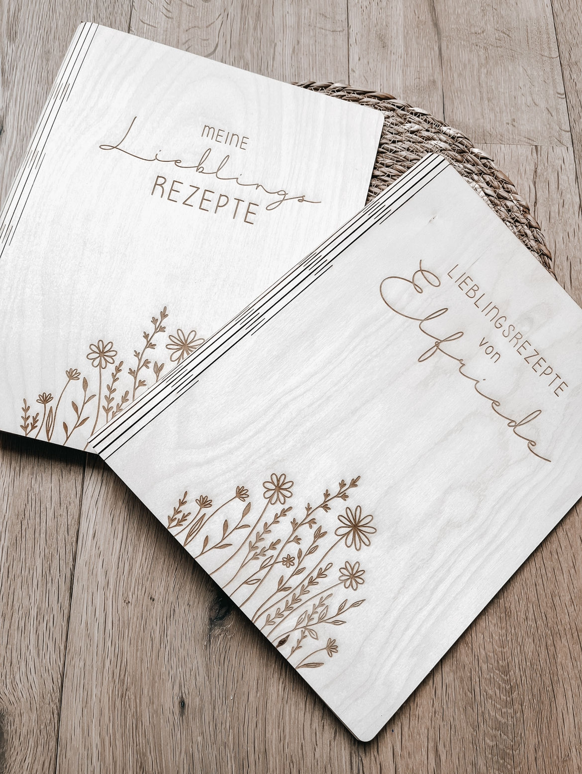 Rezeptmappe | Mappe | Ordner | Holzmappe