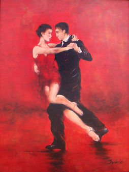 Couple dansant Sylvie Launay Peinture