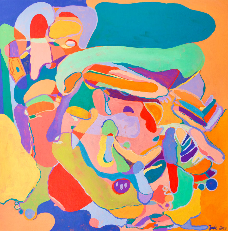 Jade Krym Carmkei Malerei abstrakt Gesichter