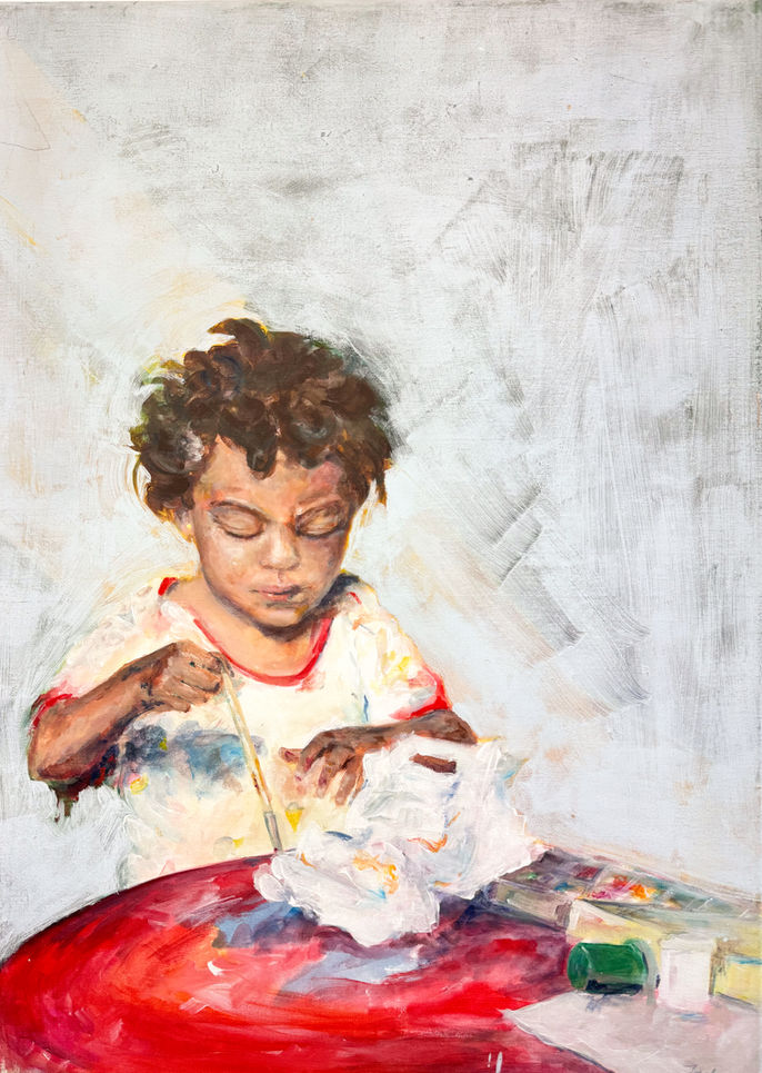 Jade Krym Carmkei Malerei abstrakt Gesichter