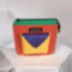 Çok Renkli, Etkileyici Katmanlı Renkler, İleri Dönüşüm, Box Bag, Çapraz Çanta, Clutch, Önden Görünüm