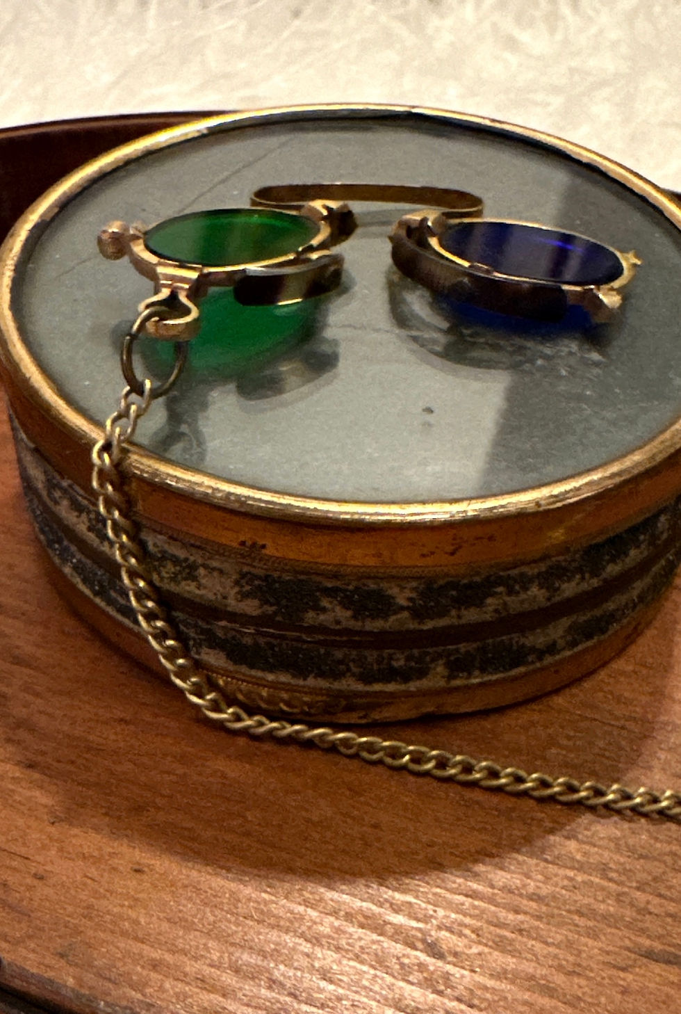 Thumbnail: Rare Gold Sun Specs for Poupée w Case