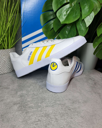 adidas gazelle silver green womens Limited edition Leeds Utd FC retro Gary Speed yellow / blue Adidas cus   Sneakcustomtrainers.com