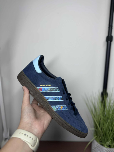 adidas gazelle silver green womens Limited edition The Stone Roses Waterfall Aqua blue Adidas custom Gaze   Sneakcustomtrainers.com
