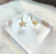 Earrings, Swarovski crystal (4MM), zircon, K gold plated
