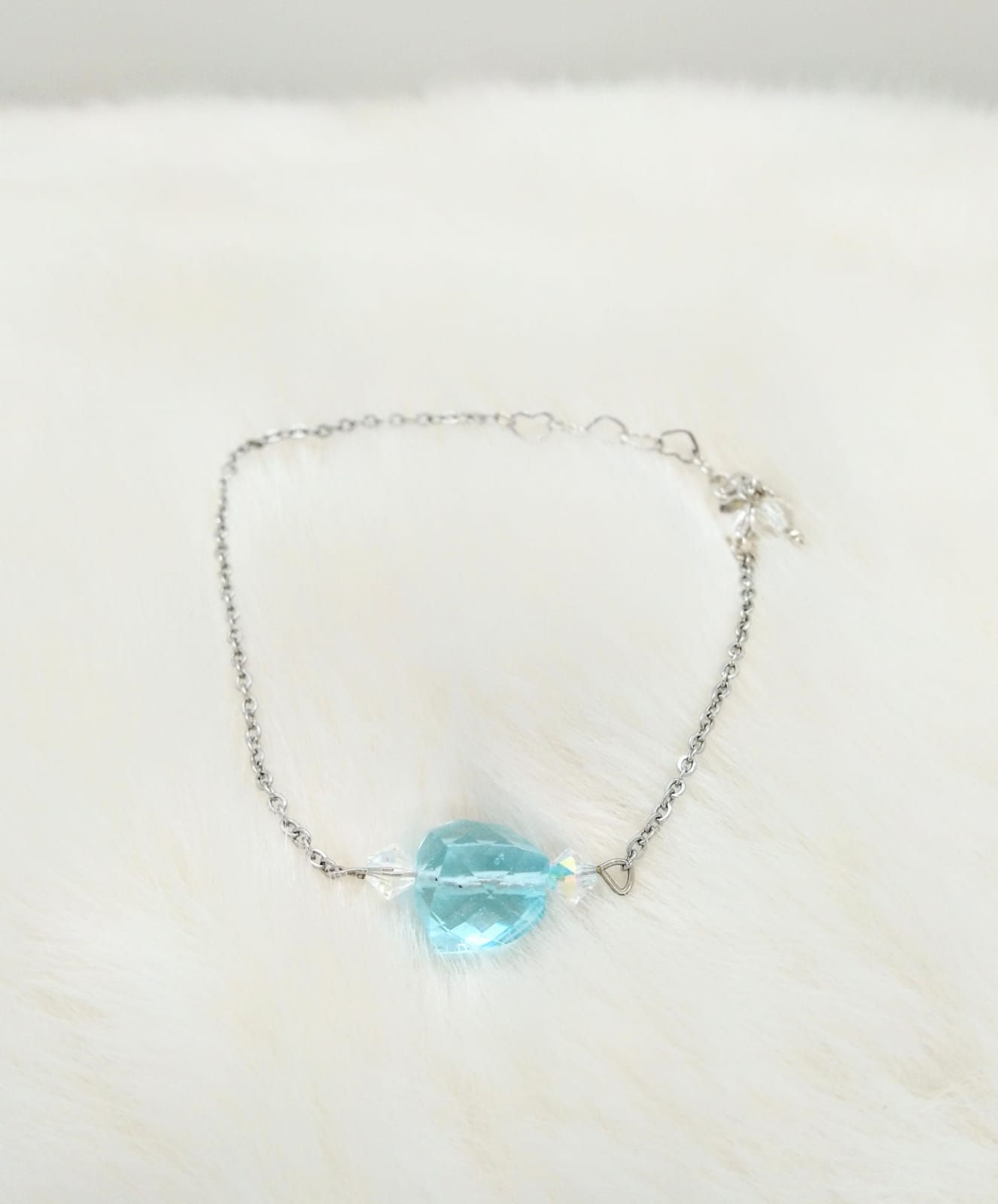 Bracelet/Swarovski Crystal Swarovski(4mm)/Blue Glass(10mm)/Gold-plated