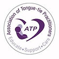 Association of Tongue Tie Practitioners logo, purple heart outline with simple mum and baby image