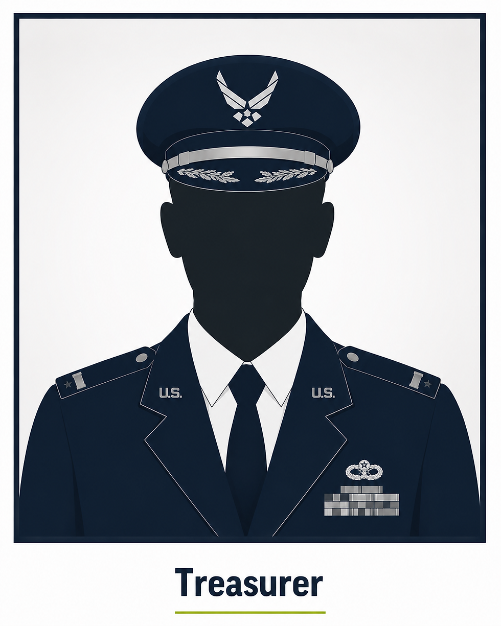 DAV Chapter 28 Leadership Treasurer in military uniform.