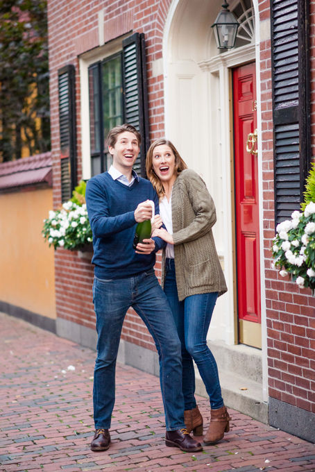 A Truly Bostonian Engagement Session feat. a Champagne Pop