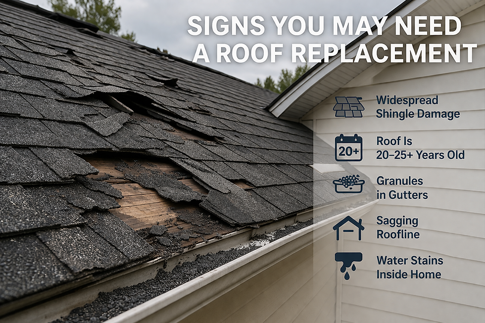 Roof inspection warning and infographic details