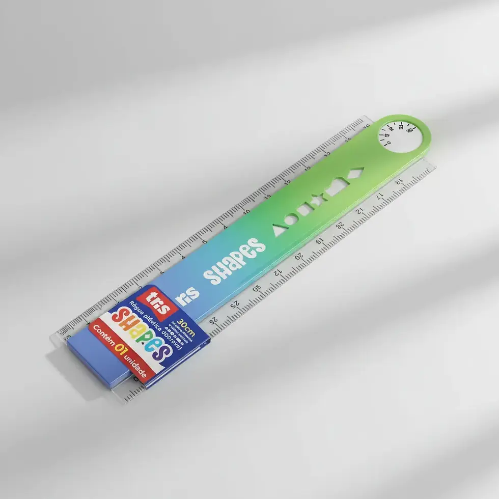 Miniatura: Régua Plástica 30cm dobrável Shapes Tris