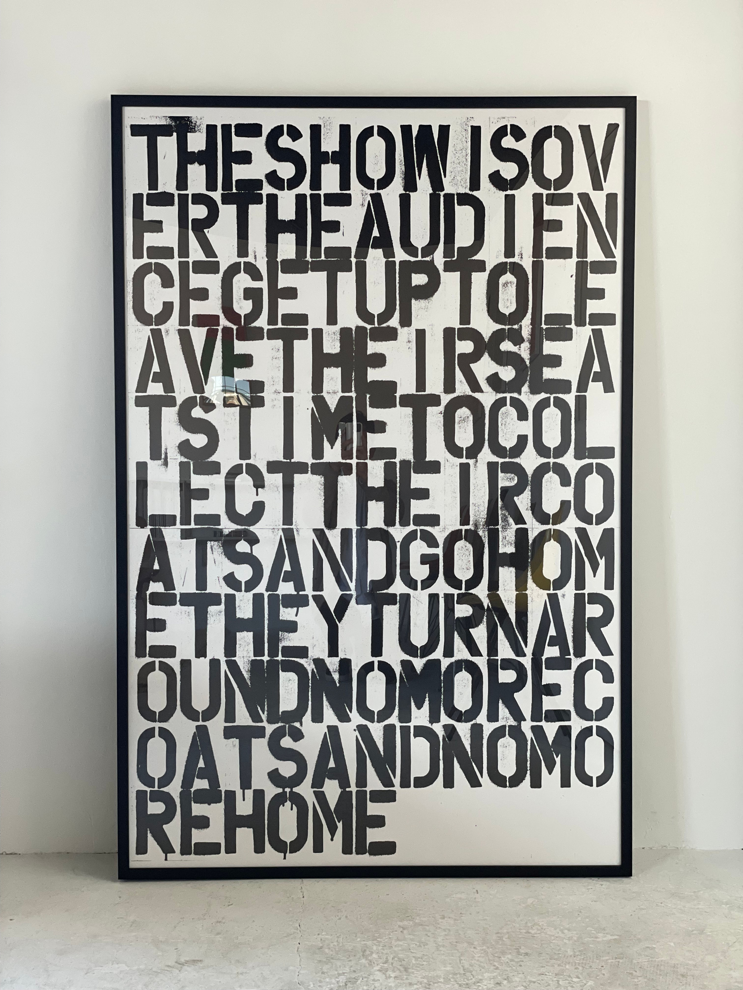 Christopher Wool Felix Gonzalez-Torres - Untitled, 1993 (The Show is Over), 2013