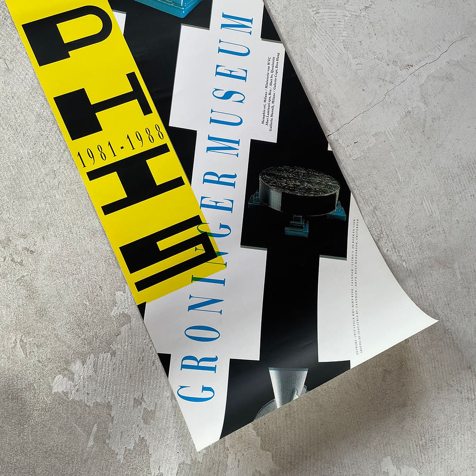 Thumbnail: Memphis Exhibition Poster (Yellow) 1981-1988, Groninger Museum, 1990